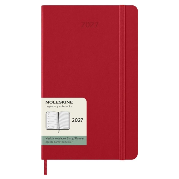 Agenda 2027 Moleskine 12M Planner Weekly 7dagen/1pagina large hc scarlet red