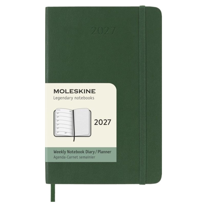 Agenda 2027 Moleskine 12M Planner Weekly 7dagen/1pagina pocket sc myrtle green