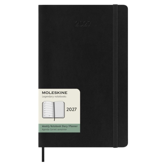 Agenda 2027 Moleskine 12M Planner Weekly 7dagen/1pagina large sc black