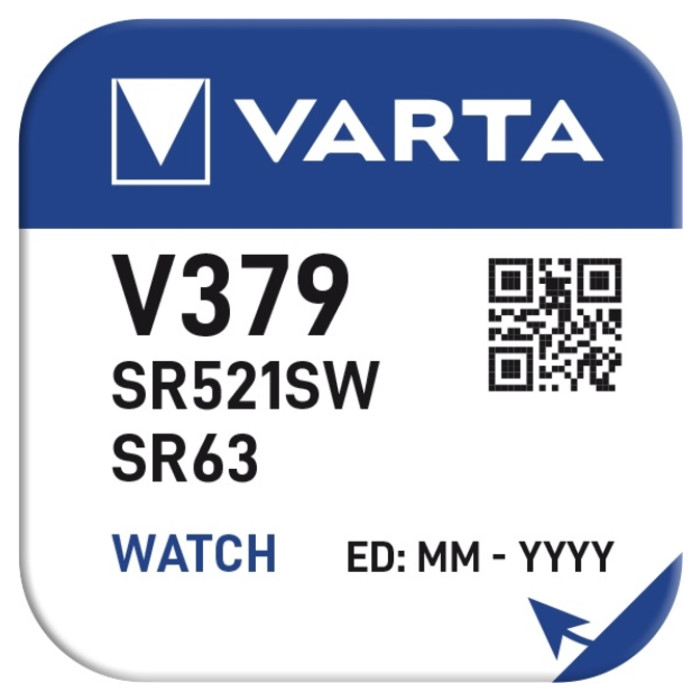 Batterij VARTA knoopcel 1x V379/SR63 zilver