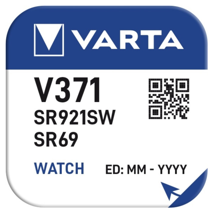 Batterij VARTA knoopcel 1x V371/SR69 zilver