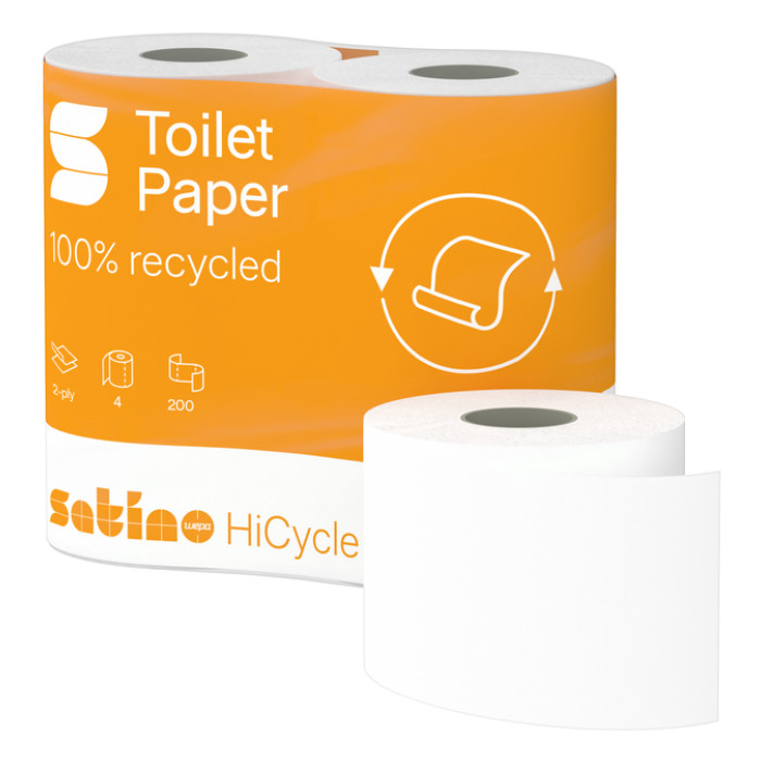 Toiletpapier Satino MT1 HiCycle 2-laags 4x200 vel wit 067810