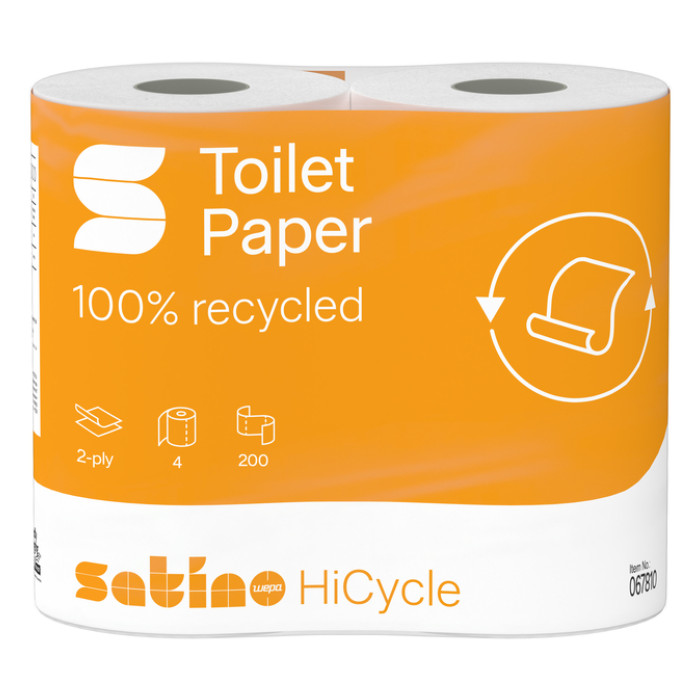 Toiletpapier Satino MT1 HiCycle 2-laags 4x200 vel wit 067810