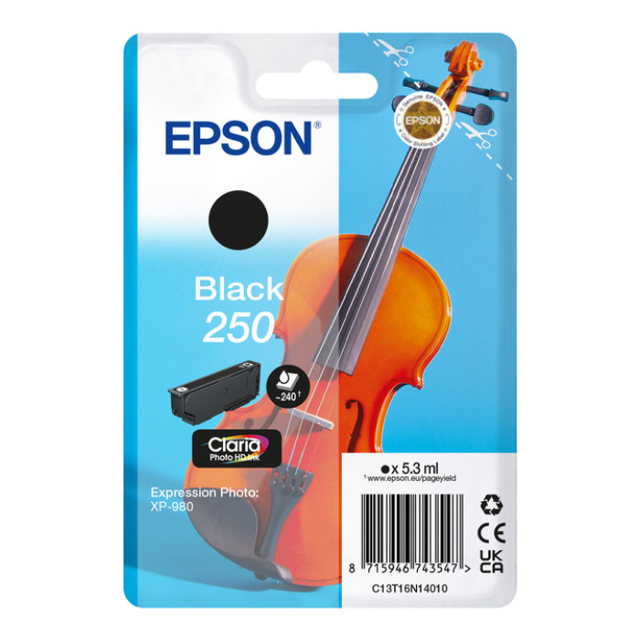 Inktcartridge Epson 250 T16N14 zwart