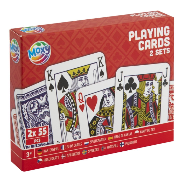 Speelkaarten Moxy doos à 2 sets met 55 kaarten