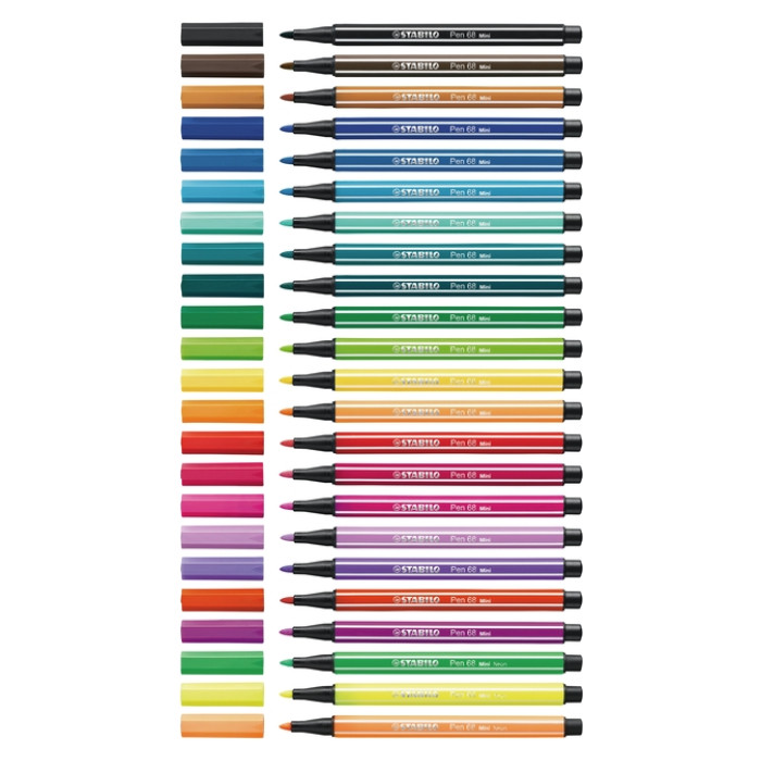 Viltstift STABILO Pen 68 Animal Vibes mini medium assorti 8 stuks