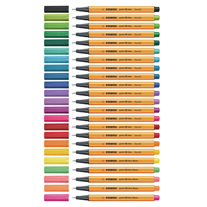 Fineliner STABILO point 88 Animal Vibes mini fijn assorti 8 stuks