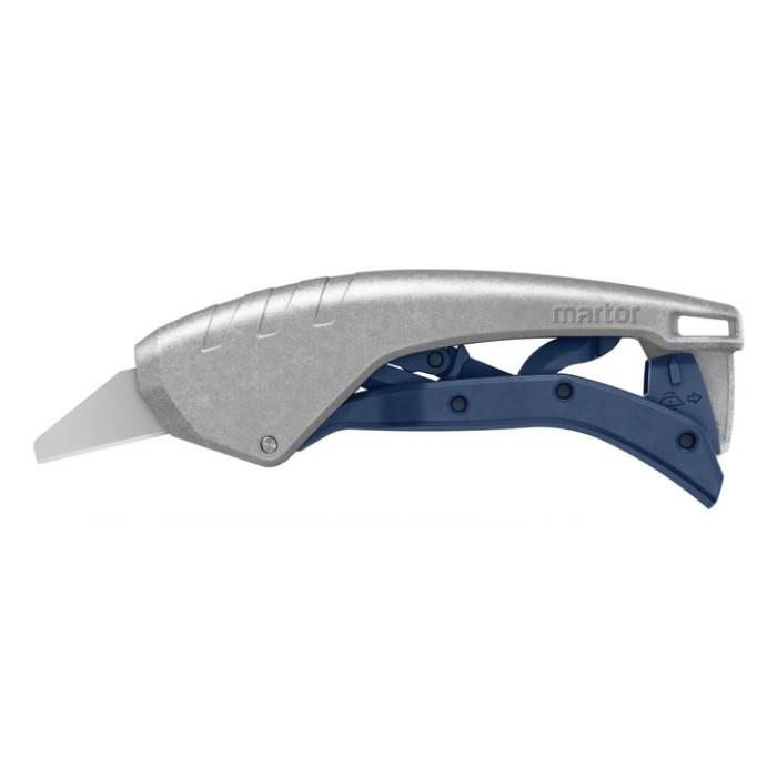 Veiligheidsmes Martor Secunorm 610 XDR trapezium 18mm met holster zilver