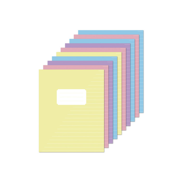 Schrift Kangaro A5 lijn 80 pagina's 60gr pastel assorti 10 stuks