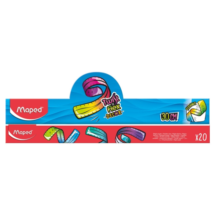 Liniaal Maped Twist 'n Flex Decor Animals 30cm assorti display à 20st