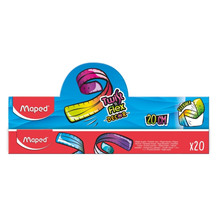 Liniaal Maped Twist 'n Flex Decor Animals 20cm assorti display à 20st