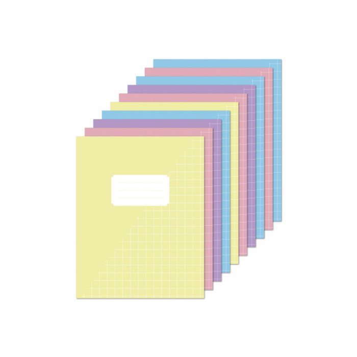 Schrift Kangaro A5 ruit 10mm 80 pagina's 60 gram assorti pastel 10st