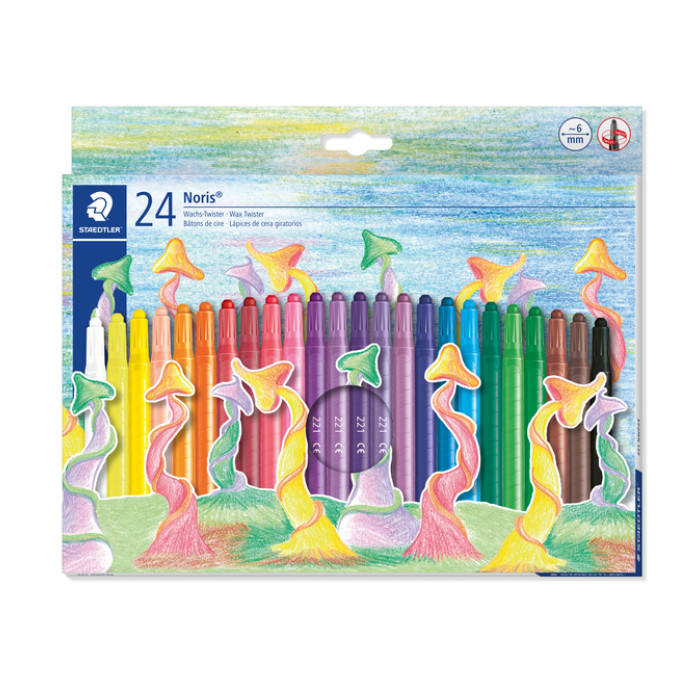 Waxpotlood Staedtler Noris twister set à 24 kleuren