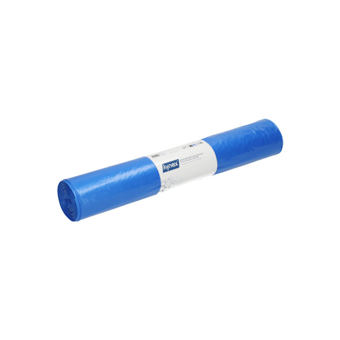 Afvalzak Hynex 70x110cm LDPE recycled T40 120L blauw rol à 20 stuks