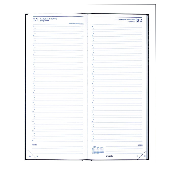 Agenda 2027 Brepols Saturnus Lima 1dag/1pagina blauw