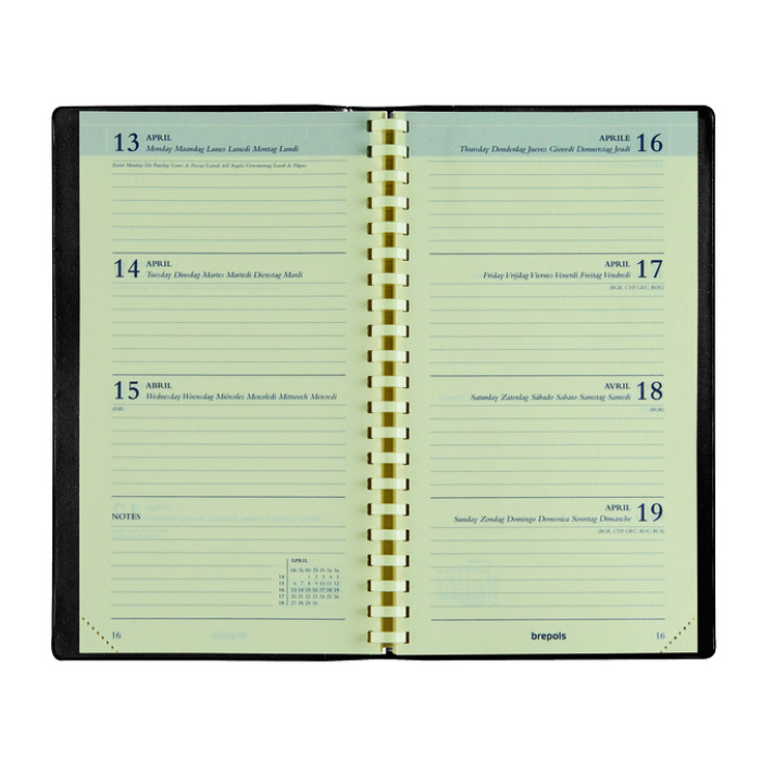 Agenda 2027 Brepols Interplan Palermo 7dagen/2pagina's spiraal zwart
