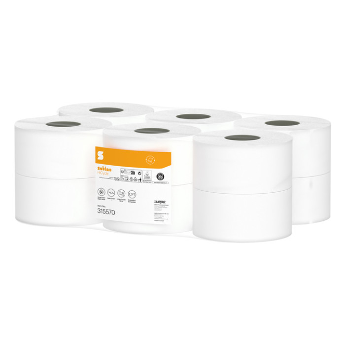 Poetspapier Satino CF1 HiCycle 1-laags 120m 12x340 vel wit 315570