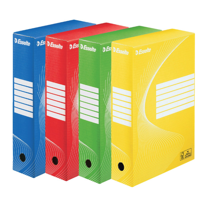 Archiefdoos Esselte Boxycolor 80mm 352x250mm geel