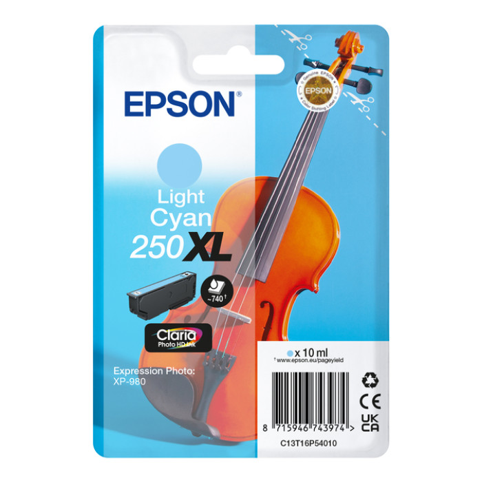 Inktcartridge Epson 250XL T16P54 licht blauw