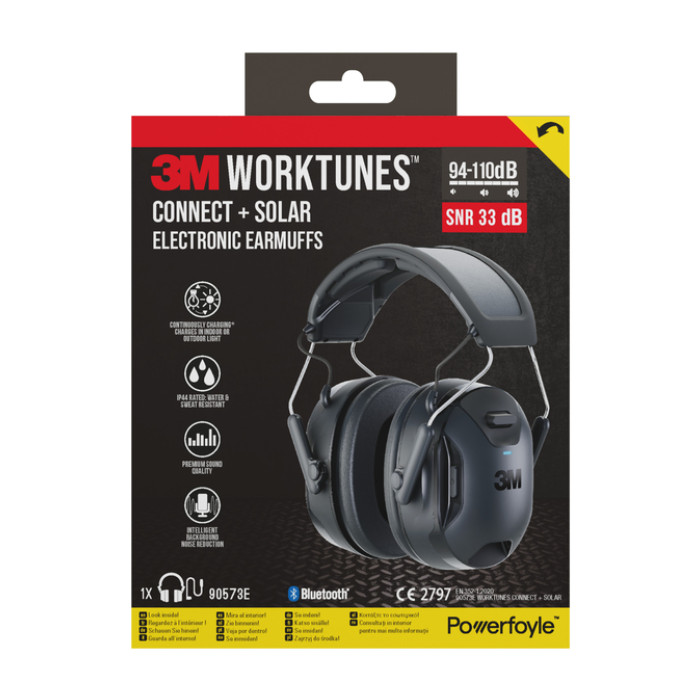 Oorkap 3M WorkTunes Connect en Solar Bluetooth 33dB zwart