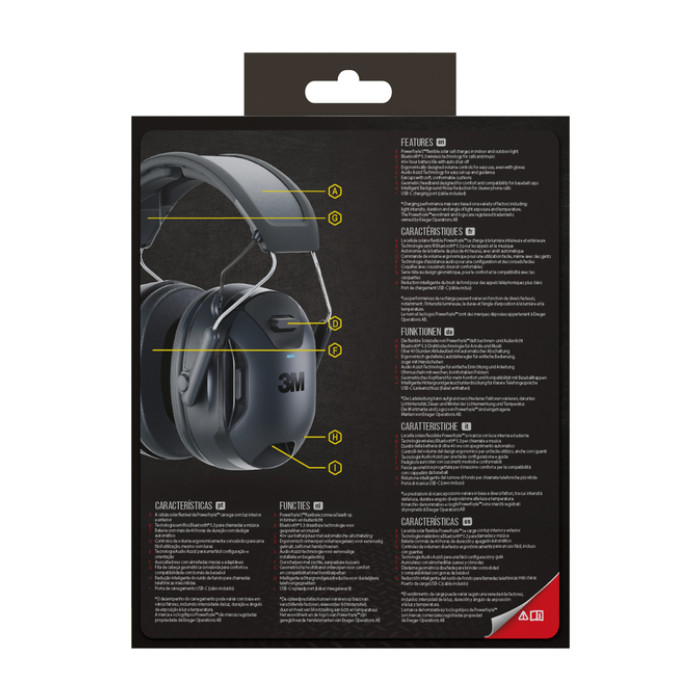 Oorkap 3M WorkTunes Connect en Solar Bluetooth 33dB zwart