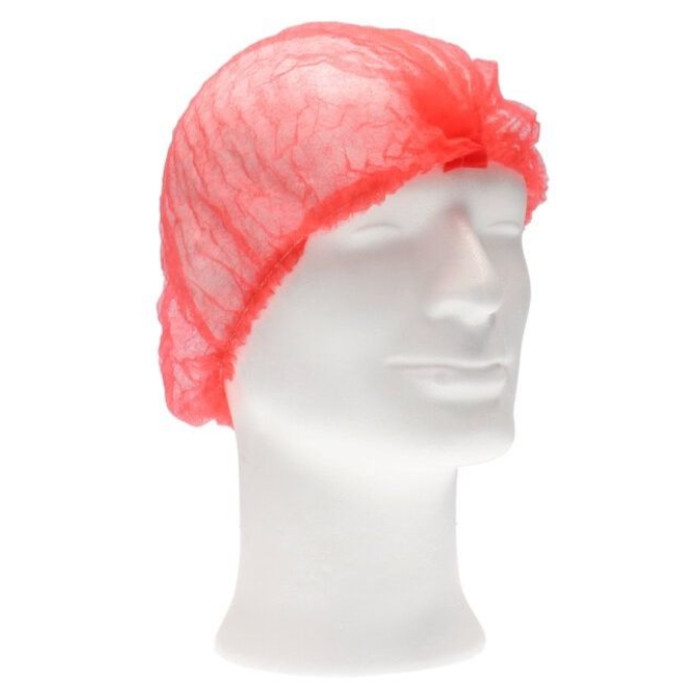 Haarnet CMT clip non-woven M 49cm PP rood 100 stuks
