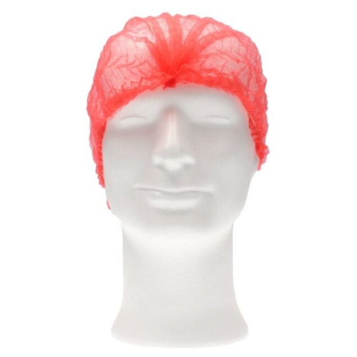 Haarnet CMT clip non-woven M 49cm PP rood 100 stuks