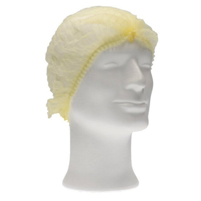 Haarnet CMT clip non-woven M 49cm PP geel 100 stuks