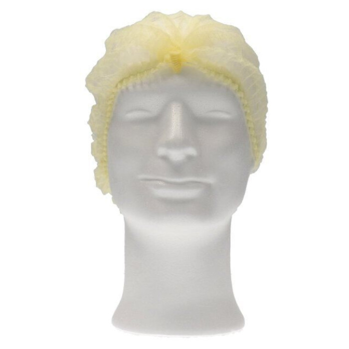 Haarnet CMT clip non-woven M 49cm PP geel 100 stuks