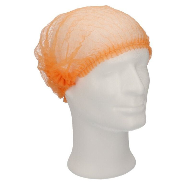 Haarnet CMT clip non-woven M 49cm PP oranje 100 stuks
