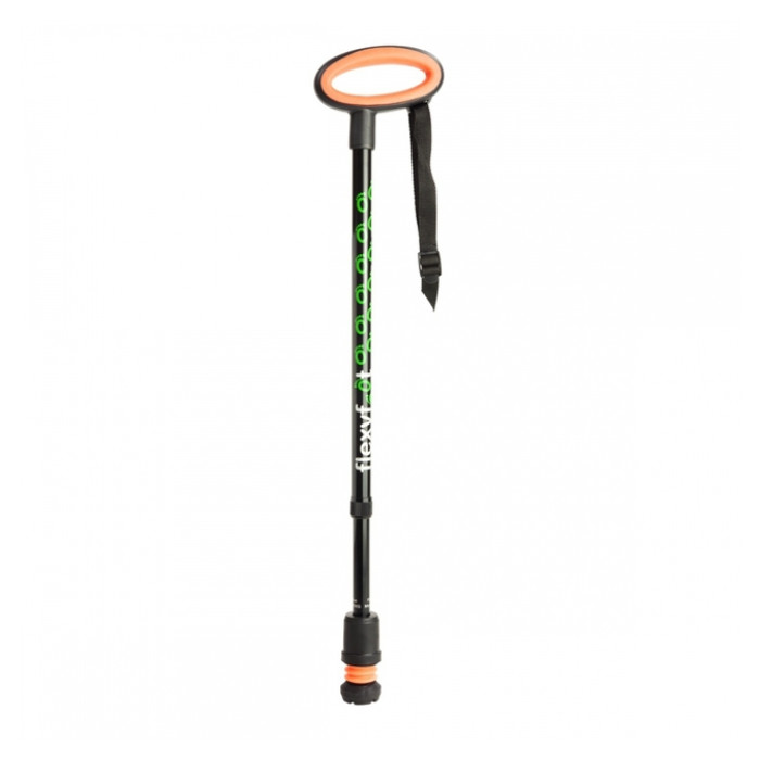 Wandelstok Flexyfoot ovalen handvat zwart