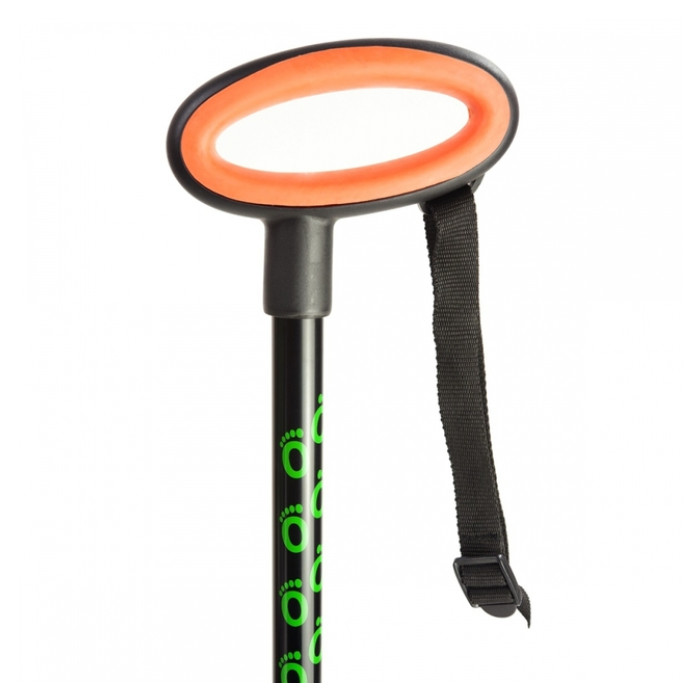 Wandelstok Flexyfoot ovalen handvat zwart