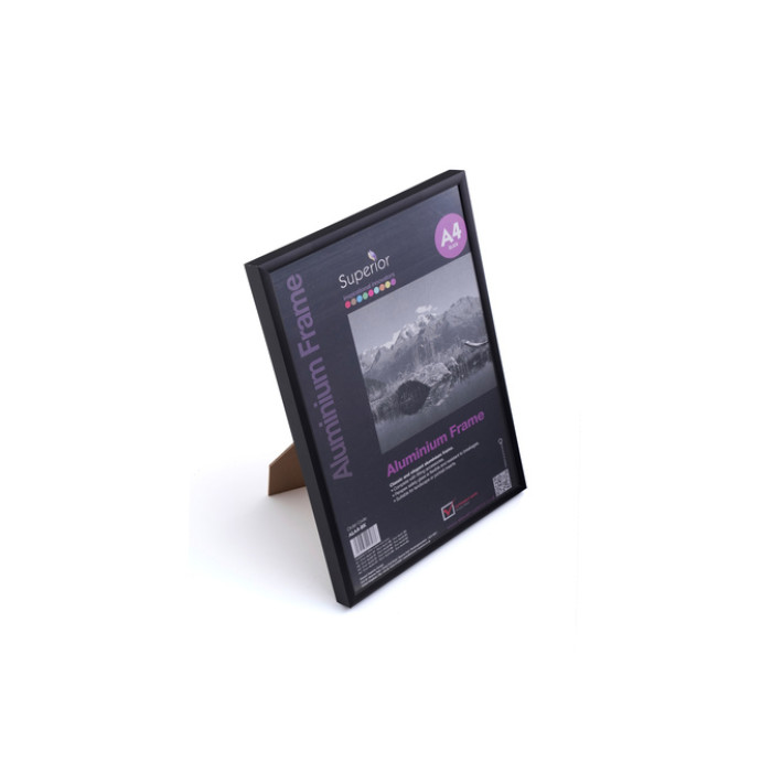 Fotolijst Seco A4 zwartkleurig geborsteld aluminium