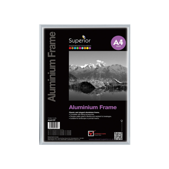 Fotolijst Seco A4 zilverkleurig geborsteld aluminium