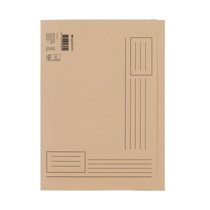 Vouwmap Quantore A4 ongelijke zijde 320gr beige