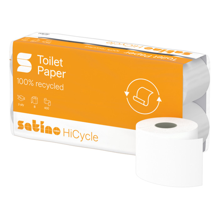 Toiletpapier Satino MT1 HiCycle 2-laags 8x400 vel wit 067800