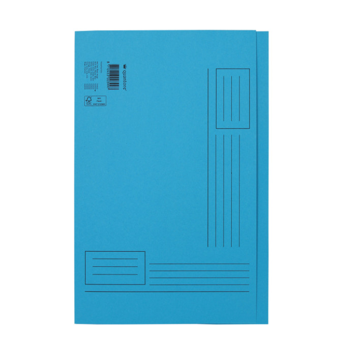 Vouwmap Quantore Folio ongelijke zijde 320gr blauw