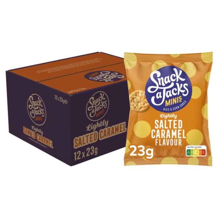 Mini rijstwafels Snack-a-Jacks salted caramel zak 23 gram