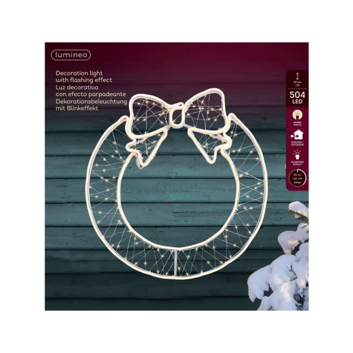 Krans Lumineo LED ijzer flashing effect buiten 57cm