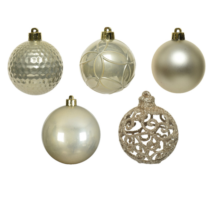 Kerstballenmix Decoris Parelmoer koker à 37 stuks