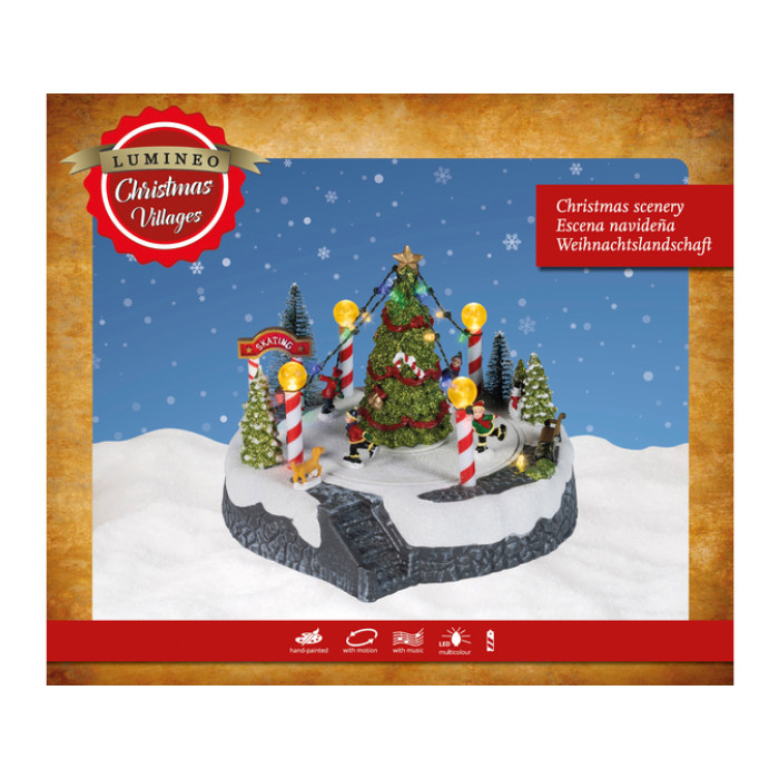Kersttafereel Lumineo Led 22x22x18.5cm
