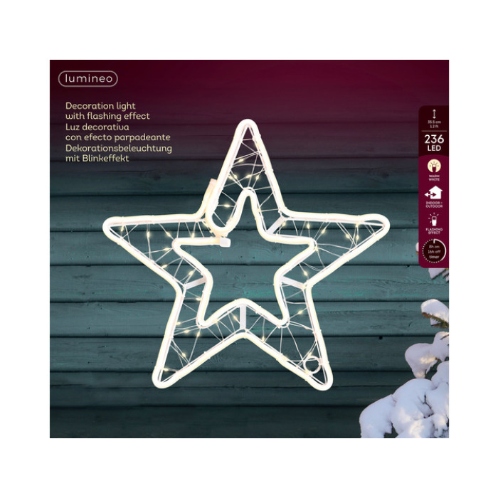 Ster Lumineo ijzer LED flashing effect outdoor 37.5x35.5cm