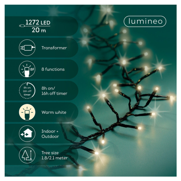 Kerstverlichting LED twinkel effect outdoor 20m 1272 lampjes