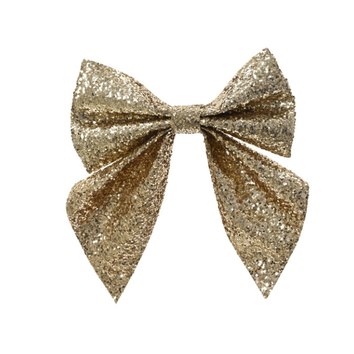 Strik Decoris goud glitter 13cm set à 2 stuks