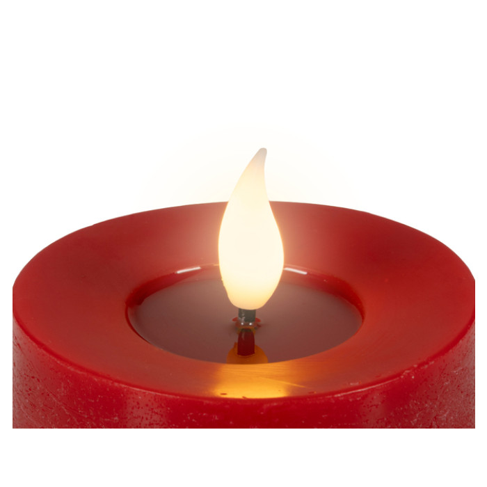 Ledkaars Lumineo fire flame effect rood set à 3 groottes