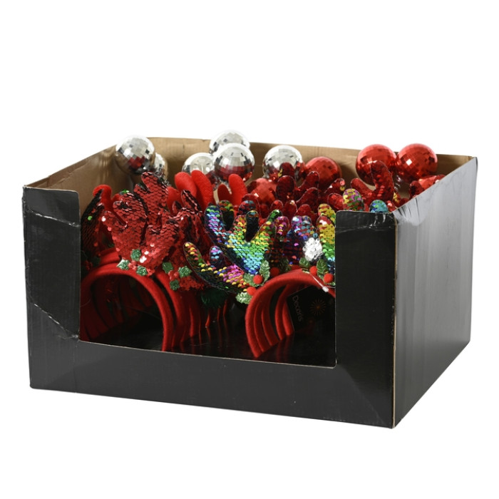 Haarband Decoris kerstthema 6 dessins assorti