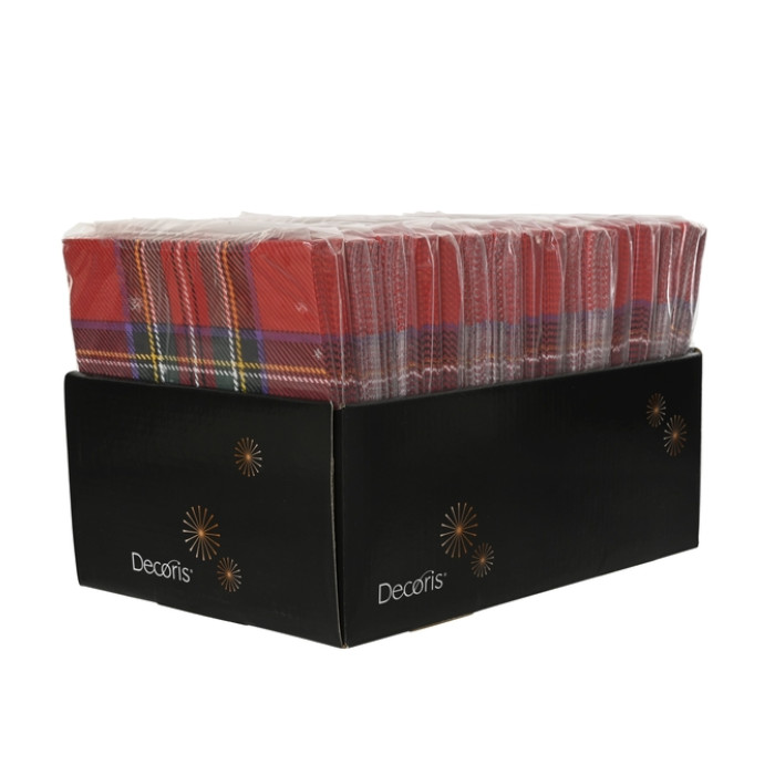 Servet Decoris Engelse ruit rood  33x33cm