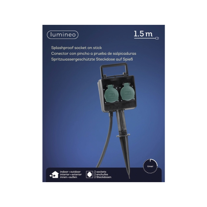 Stekker Lumineo pvc outdoor met timer
