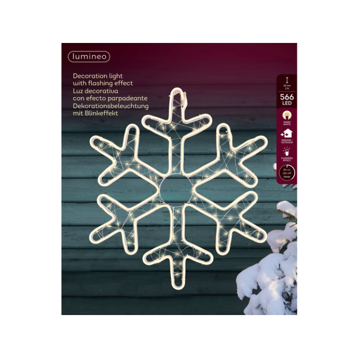 Sneeuwvlok Lumineo LED ijzer flashing effect buiten 54x63cm