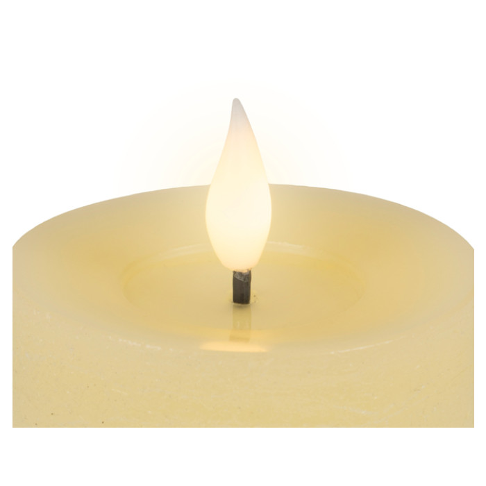 Ledkaars Lumineo fire flame effect creme set à 3 groottes
